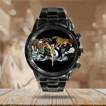 Discover Wing Chun ying yang tiger dragon Baseball Tees Calendar Steel Band Watch