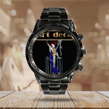 Discover Art Deco vintages woman classy 1920s designs Calendar Steel Band Watch