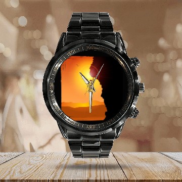 Discover Climbing Climber BoulderingDistressed Retro Rock Climbing 222 Climb Calendar Steel Band Watch