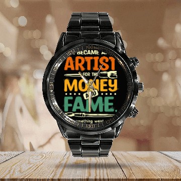 Discover Funny Money and fame artist Baseball Tees Calendar Steel Band Watch