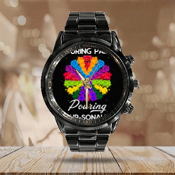 Discover Abstract Art Design for Color Mixing and Flow Painting 5 Baseball Tees Calendar Steel Band Watch