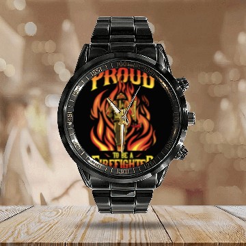 Discover Fireman Firefighter Proud To Be A Firefighter First Responder Fireman Red Line Firemen Calendar Steel Band Watch