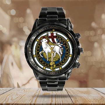 Discover Agnus Dei Lamb of God Catholic Zip Calendar Steel Band Watch