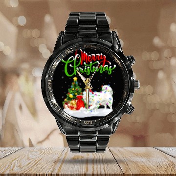 Discover Dog Samoyed xmass Decorations Santa Samoyed Dog Christmas Calendar Steel Band Watch