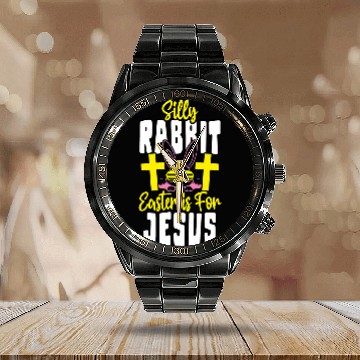 Discover Christian Silly Rabbit Easter Is For Jesus Easter Day Religious 31 Christ Baseball Tees Calendar Steel Band Watch