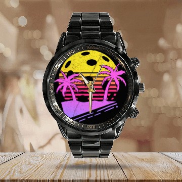 Discover Awesome Retro Pickleball Player Gift Print Pickle Ball Baseball Tees Calendar Steel Band Watch