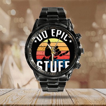 Discover Surf Life Do Epic Stuff Surfer Hang Loose Shaka Windsurfing Surf Calendar Steel Band Watch