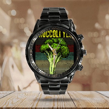 Discover Broccoli Yes Funny Vegetable Gardener 1 Calendar Steel Band Watch