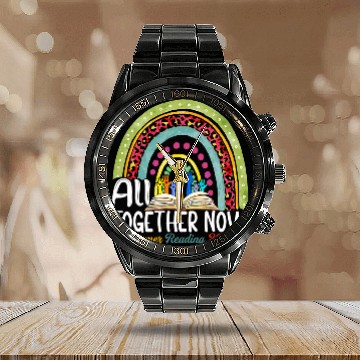 Discover Reading Book All Together Now Summer Reading Rainbow Hand Book Lover Reader Calendar Steel Band Watch