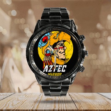 Discover Aztec Warrior King Mexican Native Art Maya Mayans 4 Baseball Tees Calendar Steel Band Watch