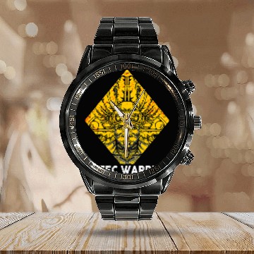Discover Aztec Warrior King Mexican Native Art Mayans 14 Calendar Steel Band Watch