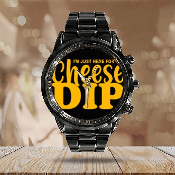 Discover Cheese Dip Design for a Cheese Lover Baseball Tees Calendar Steel Band Watch