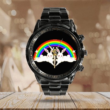 Discover Bunny Rabbit Japanese Art Manga Anime Pride Rainbow Love Calendar Steel Band Watch