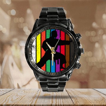 Discover Karate Belt Colors Silhouette Martial Arts Calendar Steel Band Watch