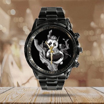 Discover Board Game Calendar Steel Band Watch Panda Illustration Handheld Chess Gamer Baseball Tees