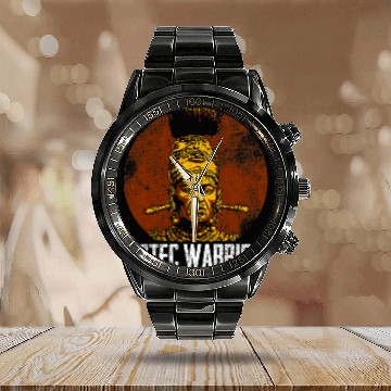 Discover Aztec Warrior King Mexican Native Art Mayans 3 Calendar Steel Band Watch
