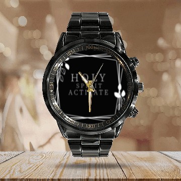 Discover Holy Spirit Activate Religious Christian Love Hope Square Baseball Tees Calendar Steel Band Watch
