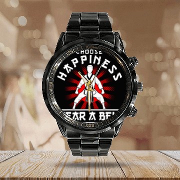 Discover Choose Happiness Wear A Belt Karate Trainer Karate Calendar Steel Band Watch