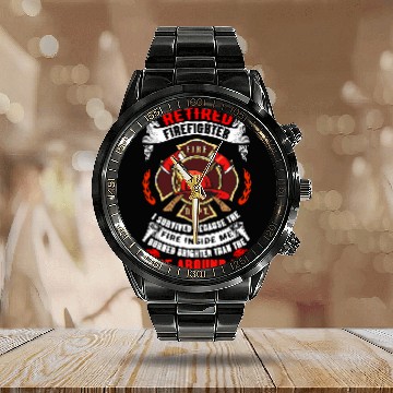 Discover Fireman Firefighter Retired Firefighter fires Around Me Fireman Retirement 16 Firemen Calendar Steel Band Watch