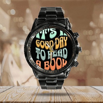 Discover Reading Book Its a Good Day To Read a Book Bookish Pride Librarian Retro Reader Calendar Steel Band Watch