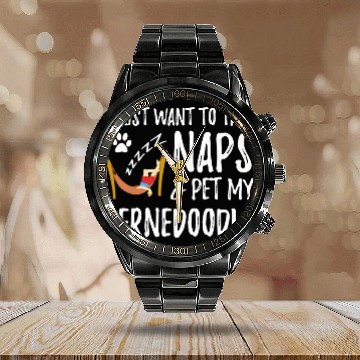 Discover Bernedoodle Mom Nap Funny Dog Mom Gift Idea Calendar Steel Band Watch
