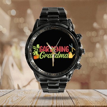 Discover Gardening Grandma Vegetable Garden Gardener Calendar Steel Band Watch