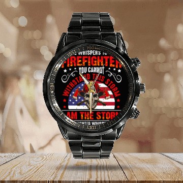 Discover Fireman Firefighter Red Line American Flag Cool Firefighter Plus Size 39 Firemen Baseball Tees Calendar Steel Band Watch