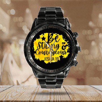 Discover Christians Be Strong And Courageous Catholic Calendar Steel Band Watch