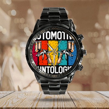 Discover Automotive Paintologist Auto Detailing Auto Body Painter Zip Calendar Steel Band Watch