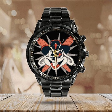 Discover Rabbits Pirate rabbit captain carrot steal Baseball Tees Calendar Steel Band Watch