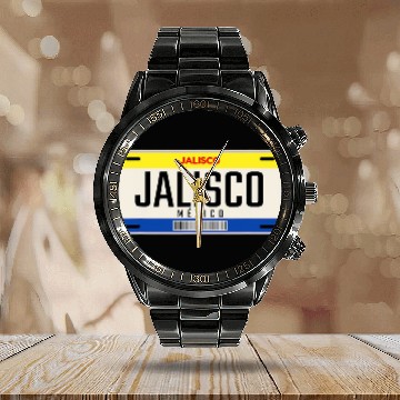 Discover Car Number Plate City Region Jalisco Calendar Steel Band Watch