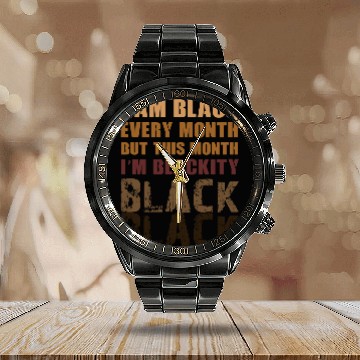 Discover Blackity Black Every Month Black History African Zip Calendar Steel Band Watch