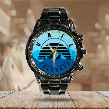 Discover Skiing Ski Vail Colorado Skiing Snowboarding Winter Ski Park Mountain 1 Baseball Tees Calendar Steel Band Watch