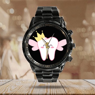 Discover Dental Assistent Royal Molar with Angel Wings Baseball Tees Calendar Steel Band Watch