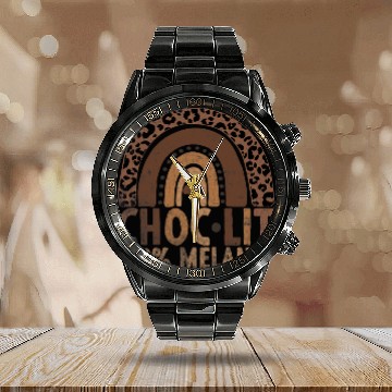 Discover Choc Lit Melanin Leopard Rainbow Black Pride History African Zip Calendar Steel Band Watch