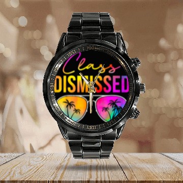 Discover Surf Life Teacher Class DIsmissed Sunglasses sunset Surfing 2 Calendar Steel Band Watch