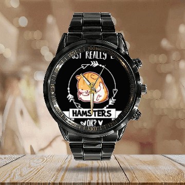 Discover Cute Hamster Gift Really Love My Hamster Zip Calendar Steel Band Watch