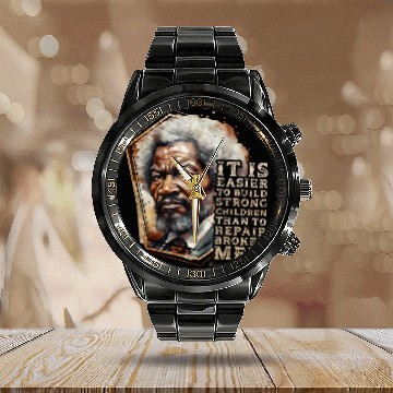 Discover Frederick Douglass Make History Art Black History Month 1 Baseball Tees Calendar Steel Band Watch
