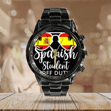 Discover Spanish Student Off Duty College Summer Vacation Spain Calendar Steel Band Watch