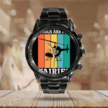 Discover Funny Retro Wartime Helicopters chopper enthusiasts Fans 17 Baseball Tees Calendar Steel Band Watch