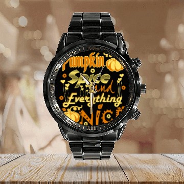 Discover Halloween Pumpkin Spice And Everything Nice bests Fall 377 Pumpkin Baseball Tees Calendar Steel Band Watch