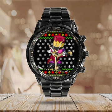 Discover Skiing Ski Snowboarding Nutcracker Snowboard Ugly Christmas Snowboarder Calendar Steel Band Watch