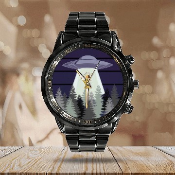 Discover bee hive abduction by uap 2ufo 2alien art Calendar Steel Band Watch