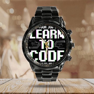 Discover Software Engineer, Programming Computer Developer Coder Calendar Steel Band Watch