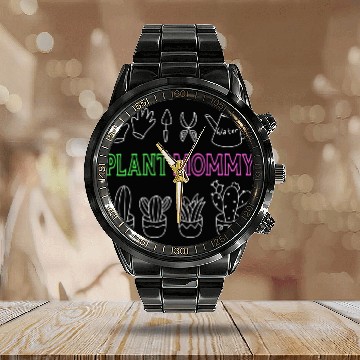 Discover Gardening Potted Plant Mom Mother Calendar Steel Band Watch