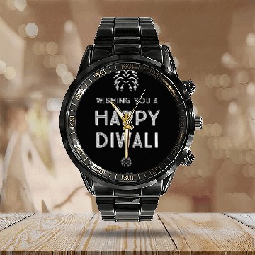 Discover Happy Diwali Festival of Light Baseball Tees Calendar Steel Band Watch