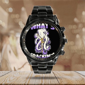 Discover Octopuss Lover Whats crackin octopus Calendar Steel Band Watch