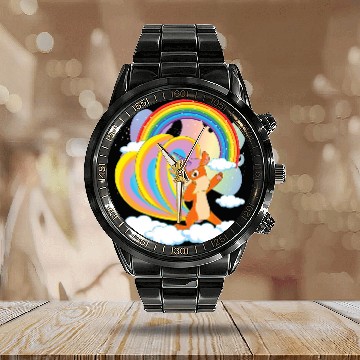 Discover Rainbow Cute Animal Squirrelcorn Magical Unicorns Squirrel Baseball Tees Calendar Steel Band Watch