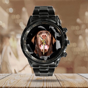 Discover Labrador Lab Dog Brown labrador retriever portrait Baseball Tees Calendar Steel Band Watch