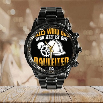 Discover Builder Ist Da Bauherr Builder Construction Worker Construction Site Calendar Steel Band Watch